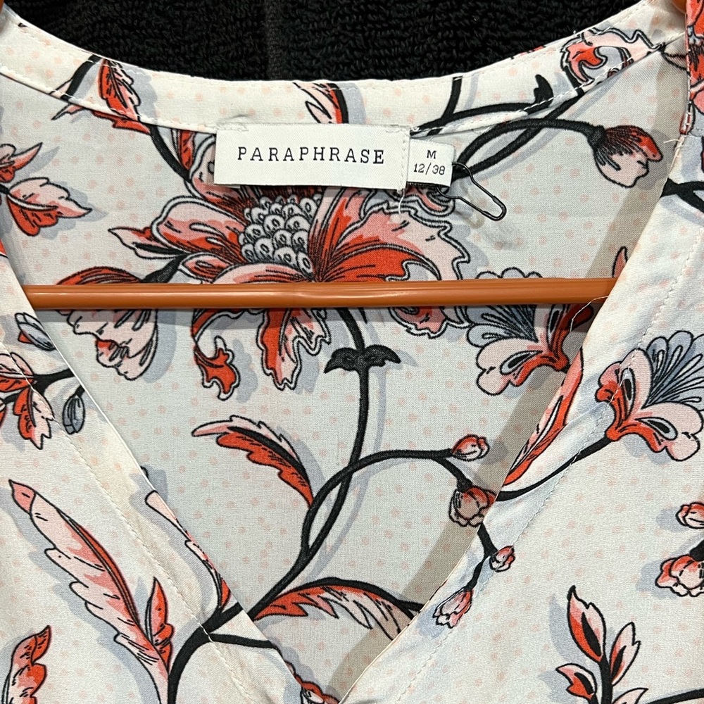 Paraphrase Coral and Black Floral dress